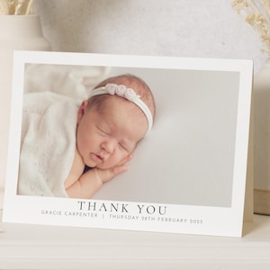 Baby Foto Dankeschön Karten, Neue Baby Mädchen Karten Dankeschön, personalisierte Dankeschön Karten Neues Baby Mädchen, Junge Postkarte Danke Karte