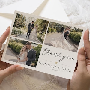 Postkarte Dankeskarten Landschaft, einfach personalisierte Dankeskarten Hochzeit, Hochzeit Dankeskarten mit Foto, gefaltete Dankeskarten