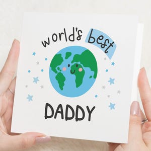 Fathers Day Card, Worlds Best Daddy Card, Card for Dad, Cute Fathers Day Card, Daddy Birthday Card, Card from Kids