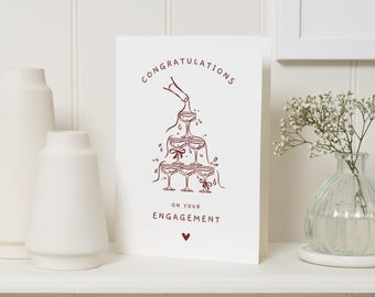 Engagement Card, Congratulations Engagement Card, Newly Engaged Couple Card, Wedding Proposal Card, Engagement Cards for Couple