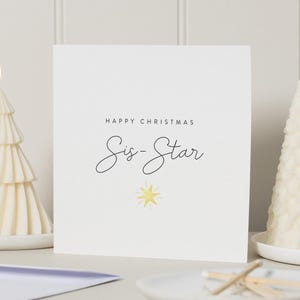 Schwester Weihnachtskarte, Weihnachtskarte für Schwester, Schwester Weihnachtskarte, Sis Weihnachtskarte, Schwester Weihnachtsgeschenk, Happy Christmas Sis Stern Karte