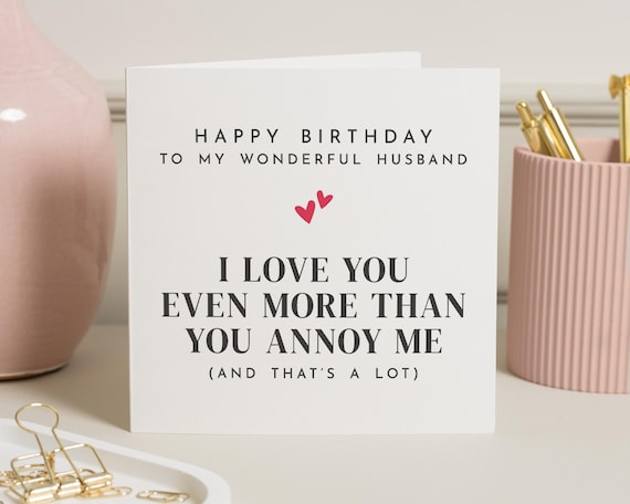 Husband Funny Birthday Card, Birthday Card For Husband, Husband Birthday Gift, Joke Husband Card, Birthday Card For Him, Husband Gift