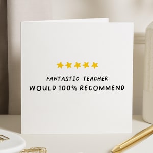 Lehrer-Dankeschön-Karte, Dankeschön-Karte für Lehrer, Schulende-Karte, Lehrer-Anerkennungskarte, würde Karte empfehlen