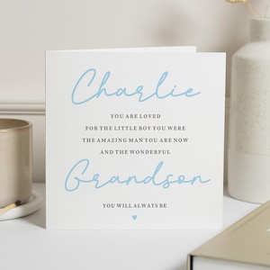 Carte d'anniversaire de petit-fils, carte d'anniversaire pour petit-fils, carte d'anniversaire personnalisée, carte pour garçon, carte de petit-fils, carte d'anniversaire pour lui