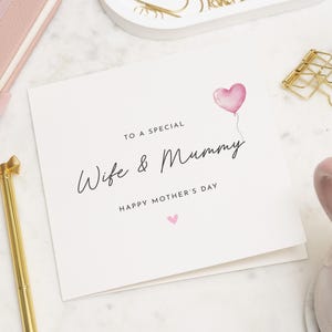 Tarjetas del Día de la Madre para Esposa, Esposa y Mamá Tarjeta del Día de la Madre, Tarjetas del Día de la Madre para Esposa, Regalo del Día de la Madre para Esposa, Para Esposa y Mamá