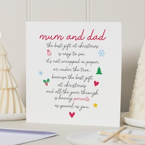 Weihnachtskarte für Mama und Papa, Weihnachtskarte für Mama und Papa, Weihnachtskarte für Eltern, Mama und Papa, Weihnachtskarte für Eltern, Weihnachtskarte mit Gedicht