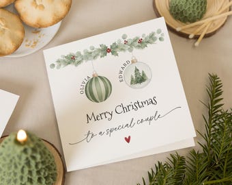 Kerstkaart voor stel, gepersonaliseerde kerstkaart, speciale kerstkaart voor stel, aangepaste kerstkaart voor hem en haar
