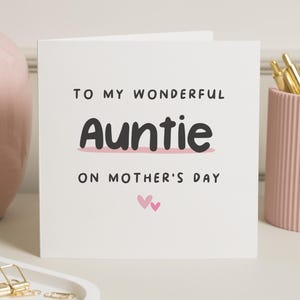 Tarjeta del día de la madre para la tía, tarjetas del día de la madre para la tía, tarjeta del día de la madre para la tía, tarjeta de tía para el día de la madre, regalo de tía para ella