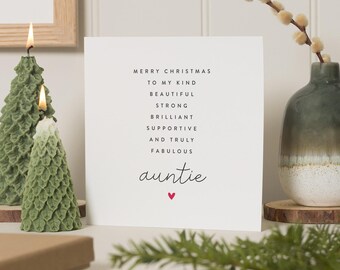 Christmas Card Auntie, Auntie Christmas Card, Auntie Xmas Card, Aunty Christmas Card, Christmas Cards For Auntie, Aunty Card At Christmas