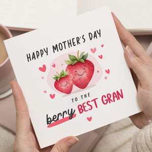 Beste oma Moederdagkaart, cadeaus, Moederdagkaart Beste oma, fijne Moederdag oma, Moederdag Nanny Card, Berry Best