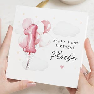 Carte 1er anniversaire fille, première carte d'anniversaire pour fille, carte 1er anniversaire personnalisée, carte 1er anniversaire fille, cadeau 1er anniversaire fille