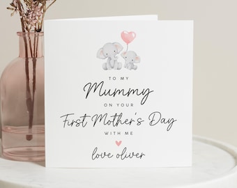 Personalisierte Mama 1. Muttertagskarte, Erste Muttertagskarte als meine Mama, Muttertagsgeschenk für Mama, 1. Muttertagskarten, neue Mama