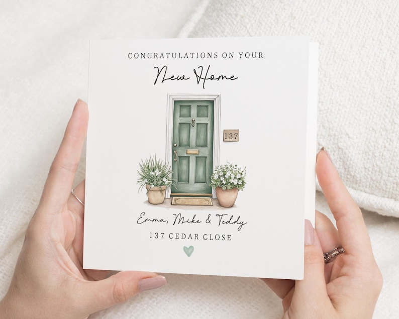 New Home Card, Personalised New Home Card, Congratulations Card, Housewarming Card, New Home Gift, Custom Address Card image 1