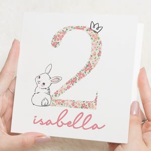 2. Geburtstagskarte Mädchen, Geburtstagskarte 2 Jahre altes Mädchen, 2 Jahre alte Geburtstagskarte, zweite Geburtstagskarte Tochter, Enkelin Karte