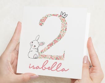 2nd Birthday Card Girl, Birthday Card 2 Year Old Girl, Two Year Old Birthday Card, Second Birthday Card Daughter, Granddaughter Card