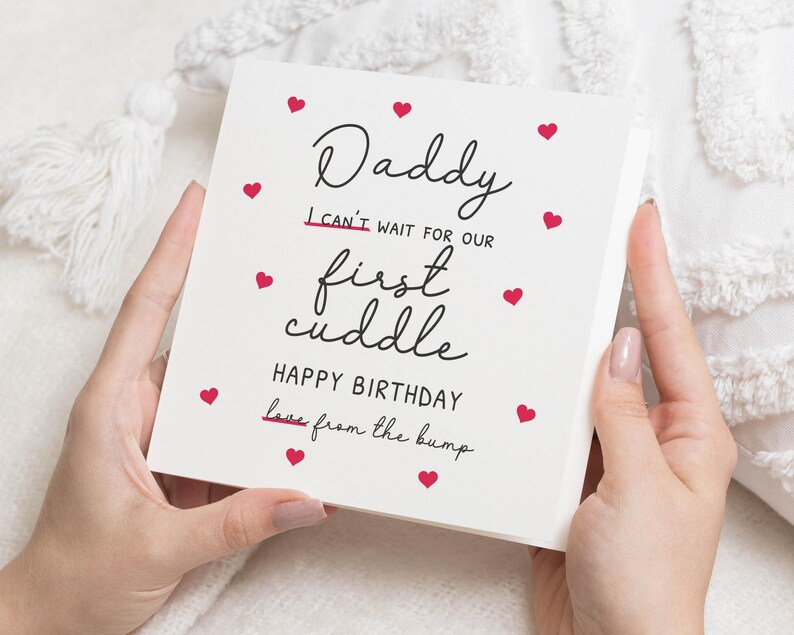 Birthday Card for Daddy, Daddy Birthday Card from the Bump, First Birthday Card for Dad, Cute Birthday Card for Him image 1