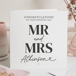 Personalisierte Mr & Mrs Hochzeitskarte, Hochzeitsgeschenk für Paar, auf Ihrer Hochzeitstag Karte, Glückwünsche Hochzeitskarte, alles Gute zum Hochzeitstag Geschenke