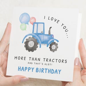Biglietto di auguri per lui, biglietto di auguri con trattore, biglietto di auguri per il figlio, biglietto di auguri carino, biglietto "Ti amo", marito, fidanzato