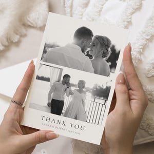 Hochzeit Danksagungskarten mit Foto, personalisierte Dankeskarten Hochzeit, gefaltete Dankeskarten, Postkarte Dankeskarten für die Hochzeit
