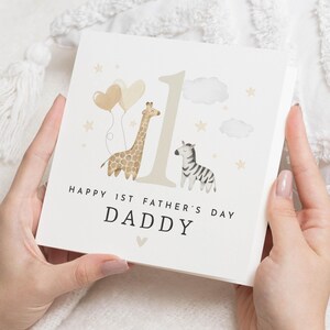 1st Fathers Day Card, Fathers Day Card from Baby, Daddy Fathers Day Card, Safari Animal Card, Cute Fathers Day Card, Giraffe Zebra Card