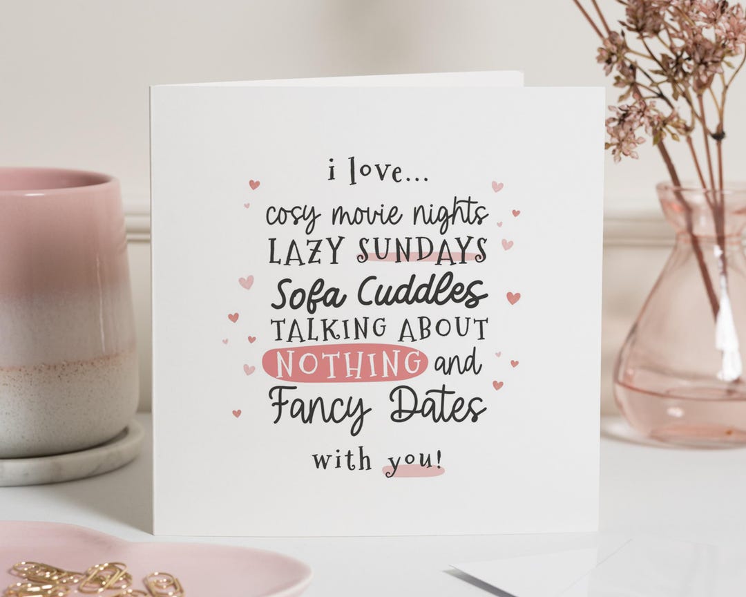 Romantic Card for Her, Anniversary Card for Girlfriend, Wife, Cute Love ...