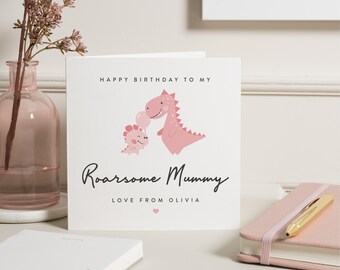 Mummy Birthday Card, Roarsome Mummy, Dinosaur Birthday Cards For Mummy, Happy Birthday Gift, Mummy Card For Birthday, Gift For Her, Mam