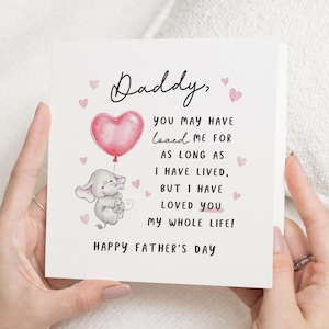 Carte de fête des pères pour papa, carte de fête des pères éléphant mignon, carte de fête des pères de fille, carte de fête des pères de fils, fête des pères heureuse