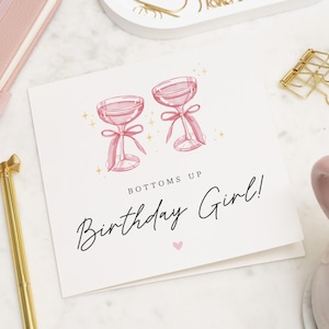 Anniversaire fille bottom-up, carte d'anniversaire pour elle, carte personnalisée 21e anniversaire, cadeau d'anniversaire pour fille, cadeau 21e anniversaire ami