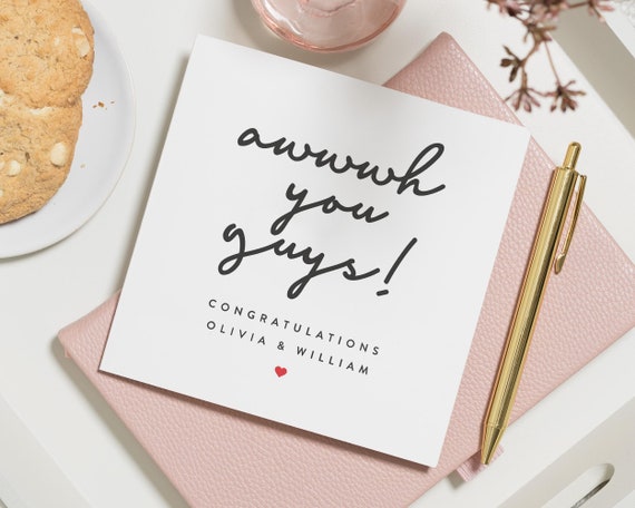 Congrats Engagement Card, Personalised Friend Engagement Card, Engagement Gift, Personalised Engagement Gift Friend, Congratulations Card