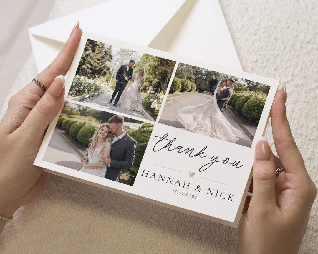 Personalised Wedding Thankyou Cards, Custom Thank You Cards Wedding ...