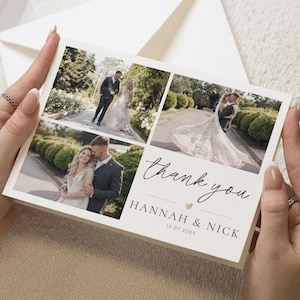 Personalisierte Danksagungskarten zur Hochzeit, Individuelle Dankeskarten Hochzeit, Hochzeits-Dankeskarten mit Foto, Gefaltete Dankeskarten, Postkarte