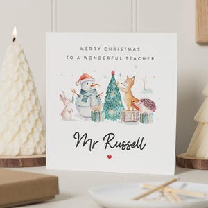 Cartão de Natal para Professor, Cartão de Natal para Professor, Cartão de Natal Personalizado para Professor, Cartão de Natal para Professor, Presentes de Natal para Professor