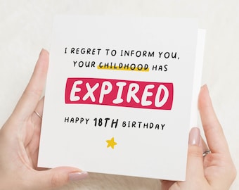 18th Birthday Card, 18th Birthday Gifts For Boy, 18th Birthday Card Daughter, Personalised 18th Birthday Card Son, Happy 18th Birthday Card