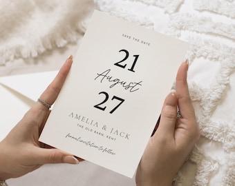 Personalised Save the Date Card, Wedding Save the Date Card, Simple Save the Date Card, Minimal Save the Date, Save the Date Cards