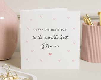 Mother's Day Card for Mum, Best Mum Mother's Day Card, Cute Mother's Day Card, Mother's Day Card for Her, World's Best Mum Card