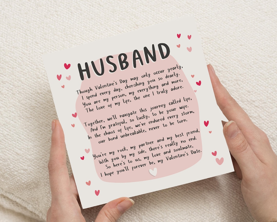 Husband Valentines Card, Valentines Card for Husband, Valentines Gift ...