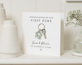 Neue Zuhause Karte, personalisierte Einweihungskarte, Glückwunschkarte, Neues Zuhause Geschenk, Adresskarte, erste Zuhause Karte, Karte für Paar