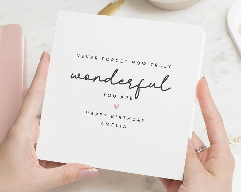 Carte d'anniversaire pour ami spécial, carte d'anniversaire pour un ami, carte d'anniversaire pour amie, femme, n'oubliez jamais à quel point vous êtes merveilleux, carte meilleur ami image 1