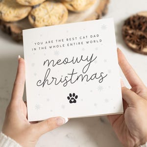 Carte de Noël papa chat, Carte de Noël chat, Carte de Noël du chat, des chats, Noël du chat, Carte de Noël pour animal de compagnie, Cadeau papa chat
