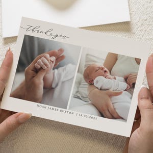 Jolies cartes de remerciement pour bébé, cartes de remerciement photo bébé fille, cartes de remerciement personnalisées pour bébé fille, carte postale de bébé garçon, carte de remerciement