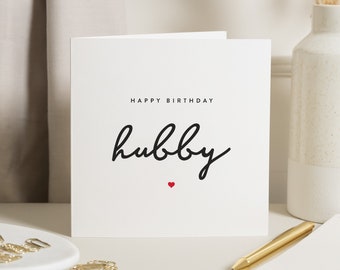 Happy Birthday Husband Card, Hubby Birthday Card, Husband Birthday Gift, To my Hubby, Birthday Card For Him, Husband Birthday Card