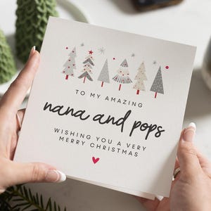 Cartão de Natal para avós, Cartão de Natal para babá e avô, Para vovó e papai, Cartão de Natal para avós, Vovó, Papai, Presente