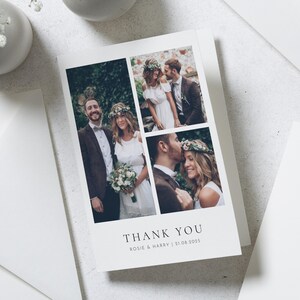 Multi-Foto-Hochzeits-Dankeskarten, personalisierte Dankeskarten Hochzeit, bearbeitbare Dankeskarten, benutzerdefinierte Postkarten-Dankeskarten