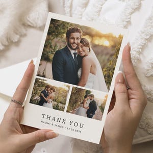Hochzeitsfoto-Dankeskarten, personalisierte Dankeskarten Hochzeit, gefaltete Dankeskarten, Postkarte Dankeskarten für die Hochzeit, einfach