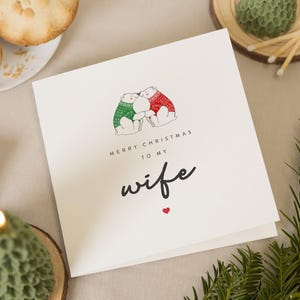 Cartão de Natal para esposa, Cartão de Natal para esposa, Cartão de Feliz Natal para esposa, Presente de Natal para esposa, Para ela, Cartões de Natal para esposa, Cartão de Natal para esposa