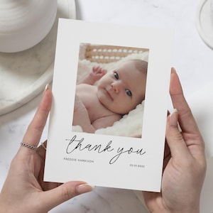 Custom New Baby Thank You Card, Baby Photo Thank You Cards, Personalised Baby Thank You Cards, Baby Shower Thankyou Card, Birth Announcement