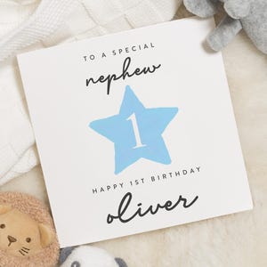 Neffe 1. Geburtstagskarte, 1. Geburtstagskarte für Neffen, 1. Geburtstagskarte Junge, erste Geburtstagskarte Neffe, Neffe, erste Geburtstagskarte, Geschenk