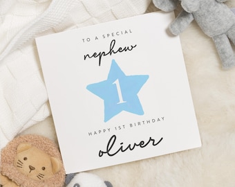 Nephew 1st Birthday Card, 1st Birthday Card For Nephew, 1st Birthday Card Boy, First Birthday Card Nephew, Nephew First Birthday Card, Gift
