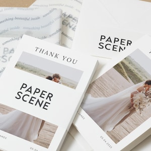 Cartes de remerciement pour mariage personnalisées avec photo, Cartes de remerciement personnalisées pliées, Cartes de remerciement modernes pour mariage, Cartes de remerciement pour mariage image 6