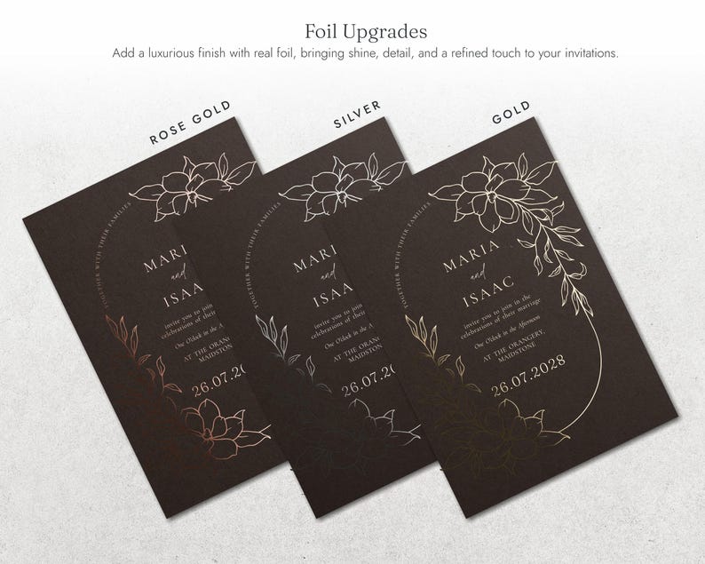 Minimalist Monogram Wedding Invitations, Elegant Black and White Wedding Invite, Simple Classic Wedding Stationery, Personalised Invite image 18